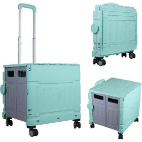 Resim Sunup SN-26968 Katlanabilir Market Pazar Kamp Tekerlekli Alışveriş Arabası 60KG Kapasiteli 