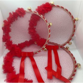 Resim Gülce Kasnak Dantelli Gelin ve Nedime Tef Seti 