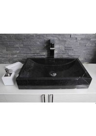 Resim Toros Siyahı Yay Mermer Lavabo 