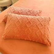 Resim 2 Adet Peluş Polar Yastık - Ekstra Kalın & Ultra Yumuşak Lüks Nevresim, Şeftali ve Kahverengi Renklerde, Queen/King Boyutlu Yataklar İçin Rahat Sıcak, Çamaşır Makinesinde Yıkanabilir Zarf Kapamalı, Şık Dekorasyonu, Çizgili Desenli, Hafif Pürüzlü Doku, Ilik Turuncu Tonlarda, Soğuk Geceler İçin Mükemmel, Dayanıklı Ve Konforlu Modern Odalar için Ideal Çözüm, Yatak için yastık kılıfı 