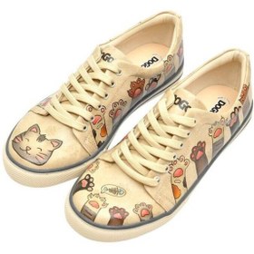 Resim Dogo Kadın Vegan Deri Bej Sneakers - Yummy Tasarım 