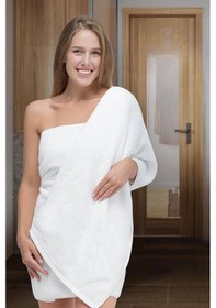 Resim Otel Banyo Havlusu %100 Pamuklu 70x150 Cm Beyaz 20/2 Ring 500 Gr Beyaz 