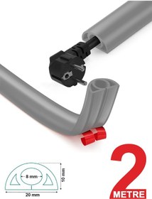 Resim Greentech Esnek Kablo Kanalı Gri / Gt-kk04 