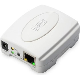 Resim digitus 1 port fast ethernet print server, 1 x usb 2.0 port, 1 x rj45\ndıgıtus usb print server, 1-po 