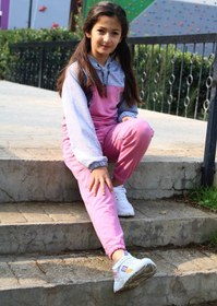 Resim PANİO KİDS 79 Baskılı Gri-pembe Kapüşonlu Eşofman Takımı 