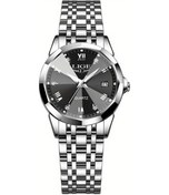 Resim Fochsia Lıge Sade Genç Takvimi Kolsaatı Çelik Bileklik Silvery Black Şık Ve Tarz Diğer 