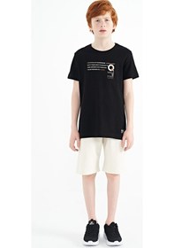 Resim Tommylife Tommy Life Siyah Baskı Detaylı O Yaka Standart Kalıp Erkek Çocuk T-shirt - 11145 Siyah 