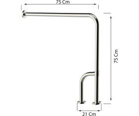 Resim Efor Yerden Duvara Döner Ayaklı Engelli Tutunma Barı 304 Paslanmaz 