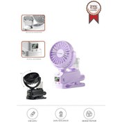 Resim Torima F-14 Mor Dijital Ekranlı Şarjlı Su Kapasiteli Mini Masa Fan Vantilatör 