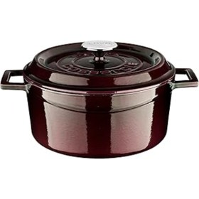 Resim Mu Art Ahşap Lava Metal Premium Serisi - Döküm Yuvarlak Tencere, 24 Cm, Majolik Mor 