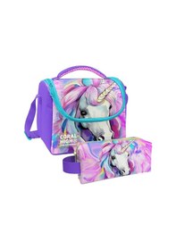 Resim Coral High Unicorn Desenli Kız Çocuk Isı Yalıtımlı Beslenme Çantası Ve Kalemlik Seti 