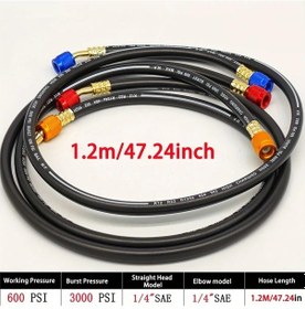 Resim Dashanshop Siyah 3 Parça R410a Şarj Hortumu Seti 1 4 Inch Sae Bağlantı Hvac Aletleri 
