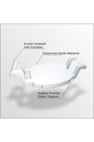 Resim M3DECORİUM Küvet Için En Sağlam Kaliteli Kırılmaz Paslanmaz Küflenmez Banyo Oturağı Taburesi Iskemlesi Sehpası 