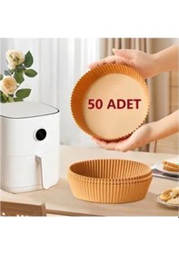 Resim Her Modele Uyumlu 50 Adet Airfryer Pişirme Kağıdı Hijyenik Yağlı Kağıt Airfryer Hava Fritözü 