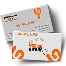 Resim Mat Kabartma Laklı Kartvizit (700 gr. Sıvama) Oval Kesim Çift Yön - 5000 / Tasarım Desteği 