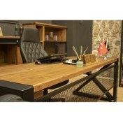 Resim Deryawood Masif Ahşap Çalışma Odası Takımı -140 cm masa+keson+sehpa 