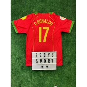 Resim Cristiano Ronaldo Portekiz 2004 Avrupa Şampiyonası Kısa Kol Nostalji Forma / Retro Ronaldo Forma 