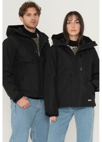 Resim Jack&jones 12238882 Kapüşonlu Erkek Mevsimlik Mont Siyah 