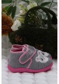 Resim Fort Sly 8333 Gri Anaokulu Kreş Ev Kız Çocuk Panduf Ayakkabı Gri 