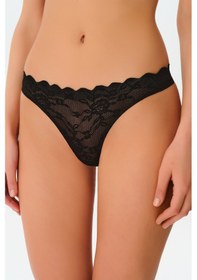 Resim Suwen Invisible Soft Dantelli String Külot Sw5988012 Siyah 