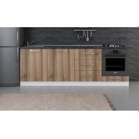 Resim Minar 240 Cm Mutfak Dolabı Beyaz Dore 240-D7-Alt Modül Beyaz 