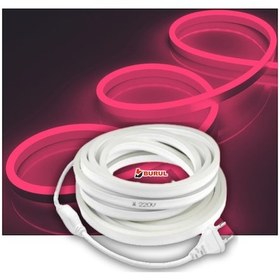 Resim Sb-6509 50 Metre Pembe Işık Neon Led Şerit Dış Mekan Silikonlu Esnek Dekoratif Aydınlatma 220v Fişli 