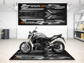 Resim R1250 R İçin Tasarlanmış Motosiklet Matı - MM7284 - Ice Grey / Kişiye Özel / 220cm x 100cm 