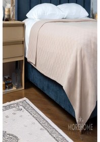 Resim More Home Dama Desenli Tek Kişilik % 100 Pamuklu Pike 175x240 B 