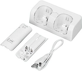 Resim ciciglow Denetleyici Şarj İstasyonu, Güç Kablolu Uzaktan Pil Şarj Cihazı Stabil Taşınabilir Çift Şarj İstasyonu Oyunu için Dock Uzaktan Pil (Beyaz) 