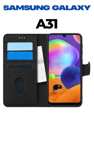 Resim UPEKA Samsung Galaxy A31 Kılıf Kumaş Desenli Cüzdanlı Standlı Kapaklı Kılıf 