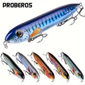 Resim PROBEROS 1 Adet Balık Yemi, Üçlü Kancalı Sert Yem, Pike, Striper, Benekli Alabalık için Yürüyen Köpek Yemi Seti, Karışık Renkler, ABS Gövde, Paslanmaz Çelik saç tokası, Minnow Tipi, Tuzlu ve Tatlısu Bas Balıkçılığı 