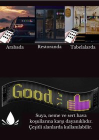 Resim LaraThec Araba/tır/restoran/tabela/parti Için Led Panel Dijital Ekran Kumandalı App Kontrollü Aksesuar 16×64 