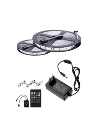 Resim 10 Metre 12v 60 Ledli Rgb Dış Mekan Şerit Led 5a Priz Tipi Plastik Adaptör Sese Ve Müziğe Duyarlı Le 