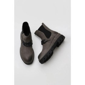 Resim Bueno Shoes Gri Koyu Nubuk Kadın Topuklu Bot 01WV2910 01WV2910 
