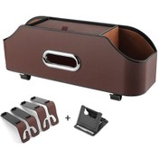 Resim Mufunye Araç İçi Seyahat Organizatörü - Çok Amaçlı Telefon, Bardak Tutucu Ve Saklama Kutusu İle Ön/arka Koltuk Düzenleyici 