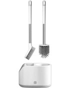 Resim Fastbuy Mt2 Çift Fırçalı Yer Tipi Klozet Fırçası Seti, Pratik Ve Şık Tasarım İle Derin Temizlik 
