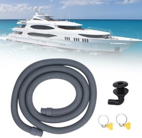 Resim Sintine Pompası Montaj Kiti, 750 GPH, Su Tahliyesi Için Esnekliğe Sahip Kalınlaştırılmış Hortum (BLACK) 