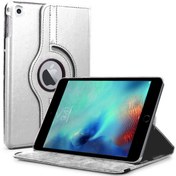 Resim Ipad Pro 9.7 Kılıf 360 Dönerli Stand Deri Gümüş Microsonic