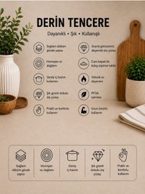 Resim Valeria 24 cm Granit Derin Tencere Silikon Kenarlı Cam Kapak - Gri 