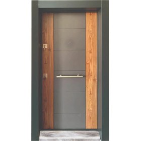 Resim Tezdoor Çelik Kapı Tırnaklı Çelik Kapı Daire Kapısı Ahşap Desenli Çelik Kapı Sağ Açılım 