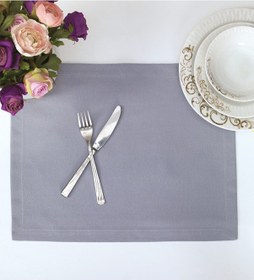 Resim Pamuklu Gri Renk Amerikan Servis Masa Sunum Tekli Supla 35x45 Çok Renkli 