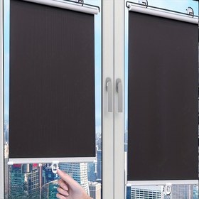 Resim Pencilere Uygun Ofisler, Güneş Odaları, Mutfaklar, Balkonlar ve Oturma Odaları İçin Retractable Termal Yalıtım Karartma Perdeleri, Delme Olmadan Güneş Işığı Blokeleyen Bir Tasarım. 