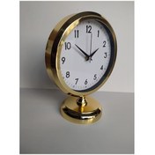 Resim Altın Gold Renkli Metal Ofis Salon Masa Saati 25*20 cm B3 