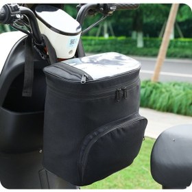 Resim Maiyame Elektrikli Motosiklet Ön Çubuk Çantası, Dokunmatik Telefon Bölmesi Ve Büyük Kapasite İle Siyah Renkli Saklama Çantası 