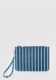 Resim Mavi - Çizgili Denim El Çantası 1913943-25768 Lacivert 