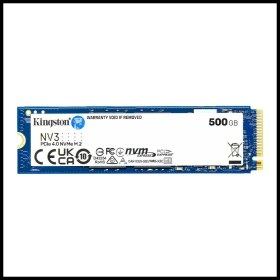 Resim Kıngston SNV3S/500G, Nv3, 500GB, 5000/3000, Gen4, Nvme Pcıe M.2 2280, SSD 