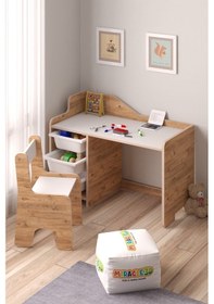 Resim Miracle 3d Çocuk Oyun Aktivite Masası 90x45 Cm 3 Sepetli Çocuk Çalışma Masası Sırt Dayamalı Sandalye Atlantik 