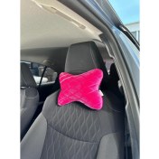 Resim Fuşya Kapitone Gümüş Taş Şeritli Boyun Yastığı 