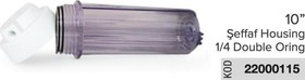 Resim Esli 10” inch Su Arıtma Filtre Kabı Şeffaf Housing 1/4 Double Oring 