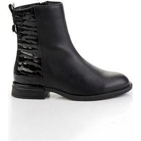 Resim Siyah Hakiki Deri Kadın Bot & Bootie K02724202503 Siyah 